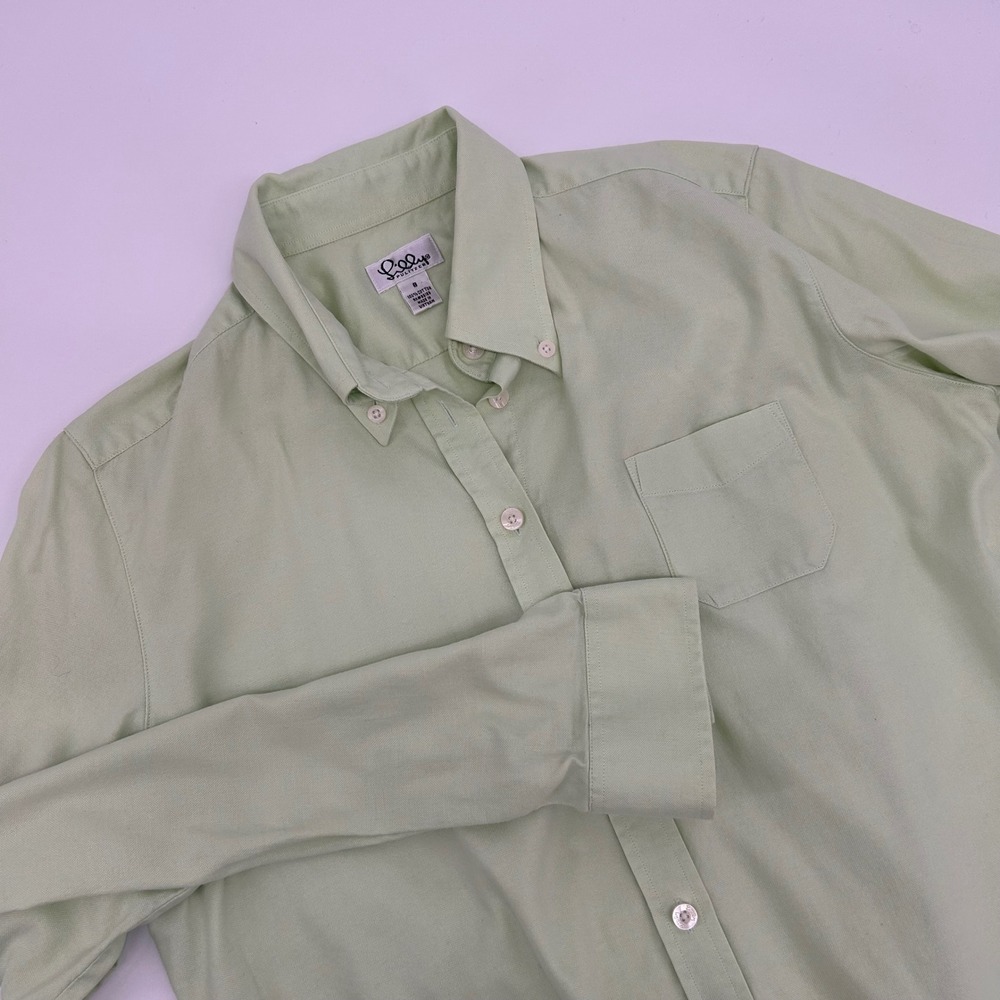 Lilly Pulitzer‎ Women's Light Green Button Down Shirt Size 8